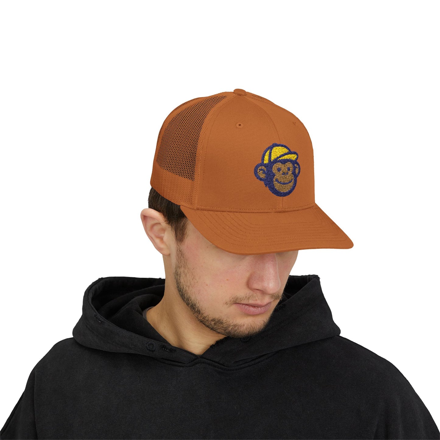 RV Monkey Snapback Trucker Cap, Outdoor Hat, Adventure Headwear, Gift for Travelers, Camping Accessories