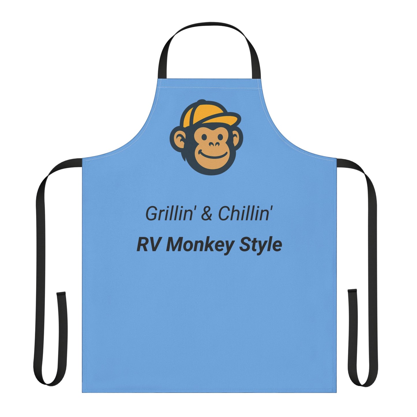 Grillin' & Chillin' Apron - Fun RV Monkey Style Cooking Gift, BBQ Apron, Chef Wear, Unique Kitchen Accessory, Gift for Him/Her, Fan Gear