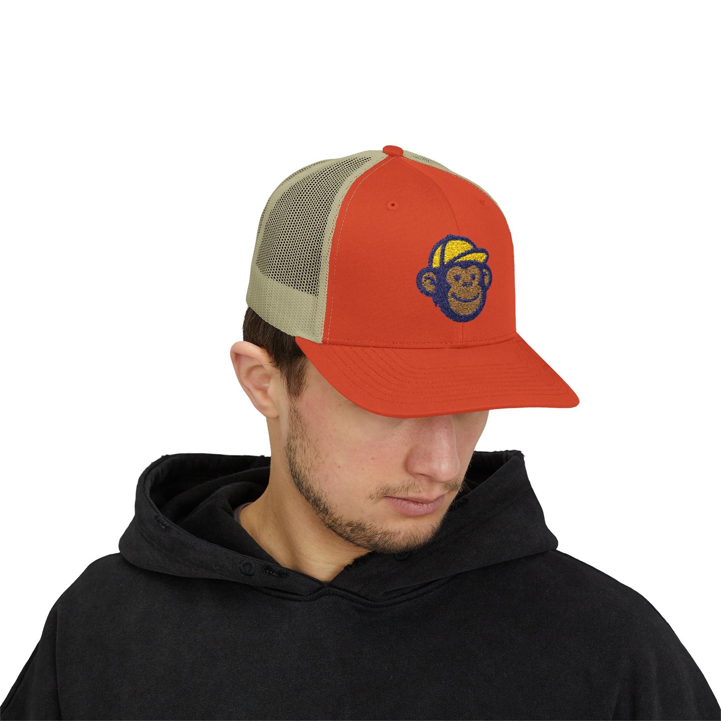 RV Monkey Snapback Trucker Cap, Outdoor Hat, Adventure Headwear, Gift for Travelers, Camping Accessories