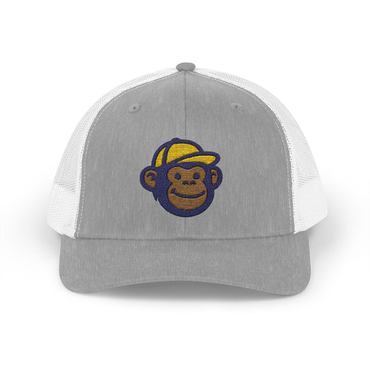 RV Monkey Snapback Trucker Cap, Outdoor Hat, Adventure Headwear, Gift for Travelers, Camping Accessories
