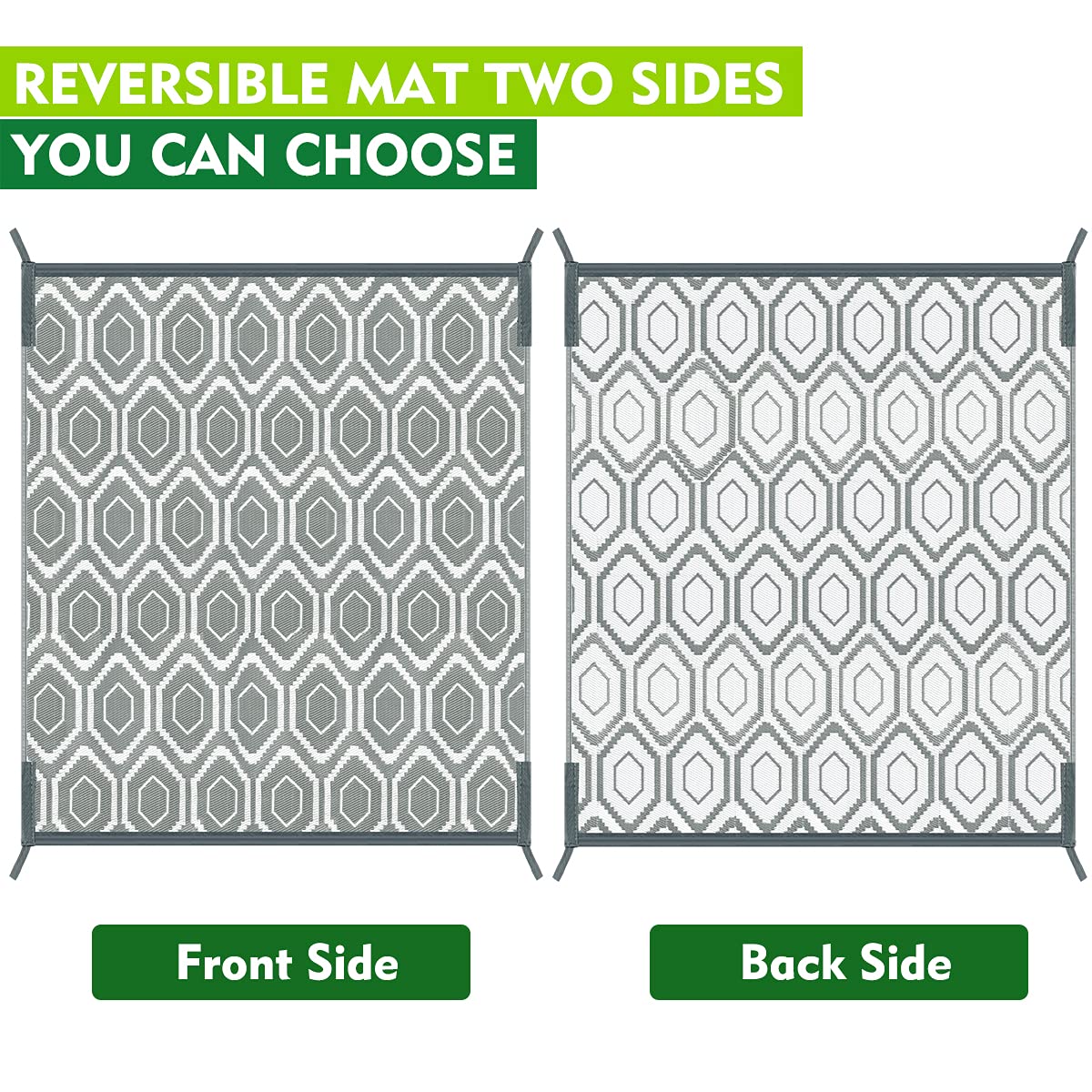 fifame Outdoor Camping Rugs, Rug Patios Clearance Plastic Straw Rug Weatherproof Reversible Mats, Large Floor Mat for Outdoors, RV, Patio, Backyard, Deck, Picnic, Beach, Trailer, Camping